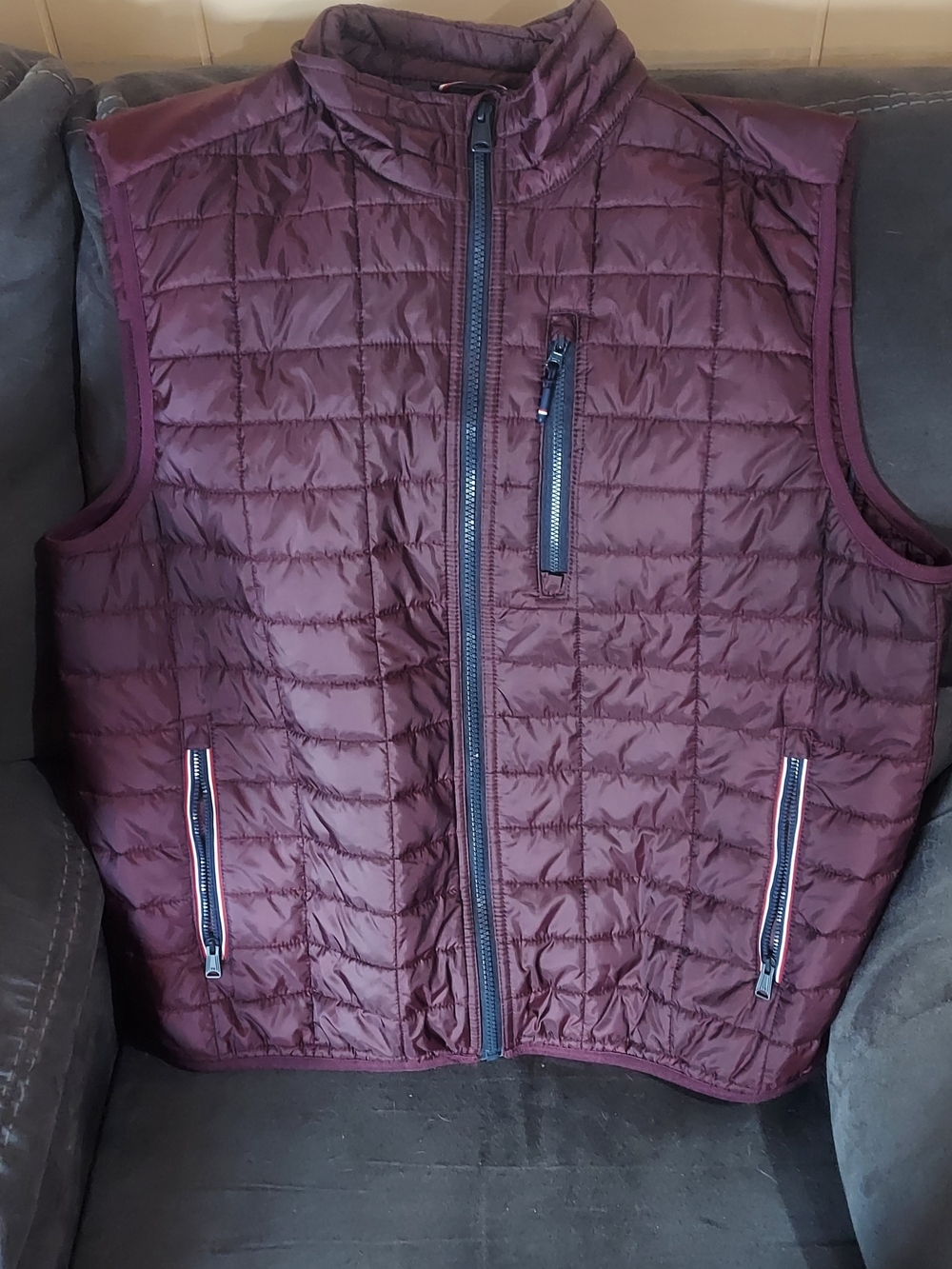 Tommy Hilfiger Polartec Puffer Vest Woman's Quilted Size P Full Zip Purple